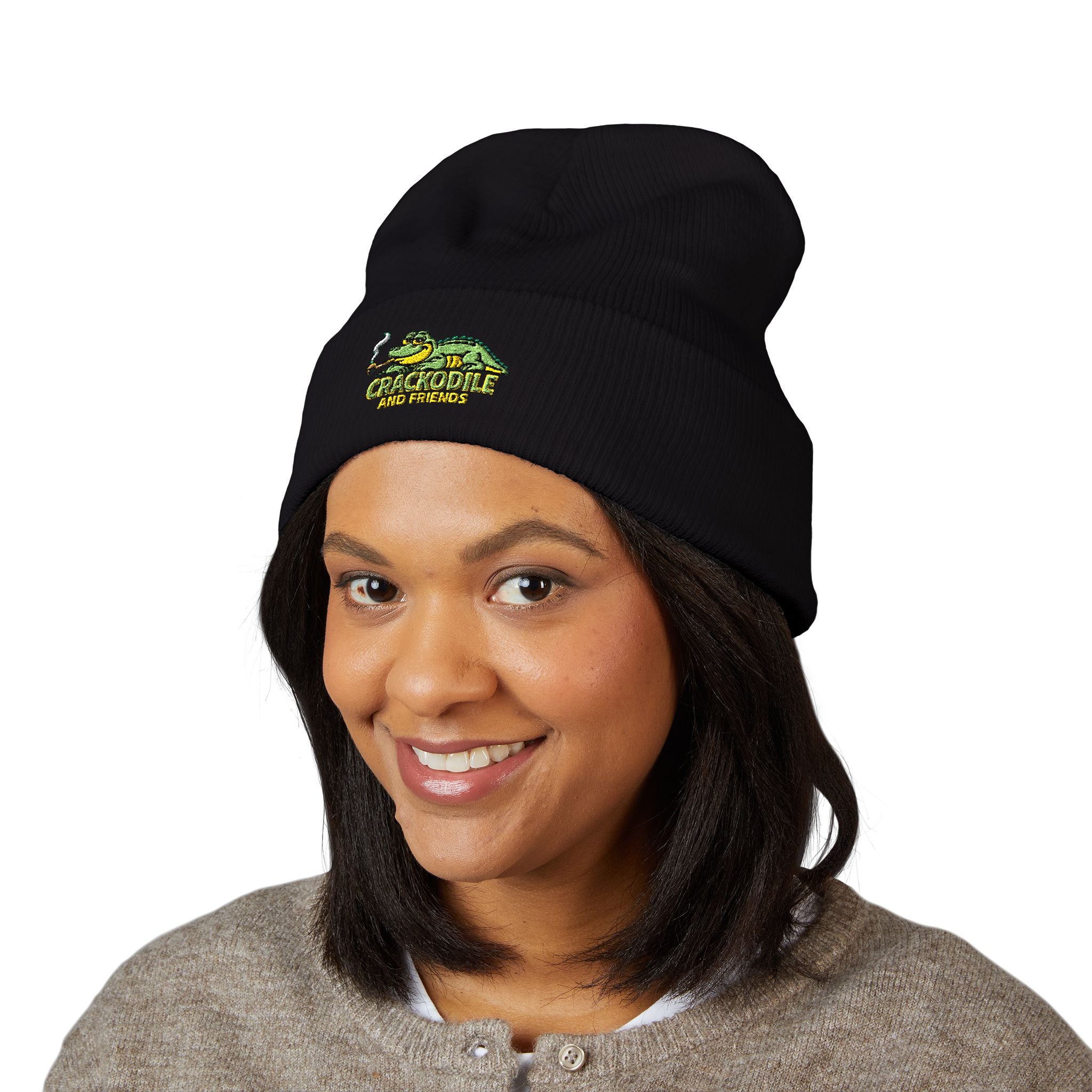Crackodile and Friends - Embroidered Cuffed Beanie